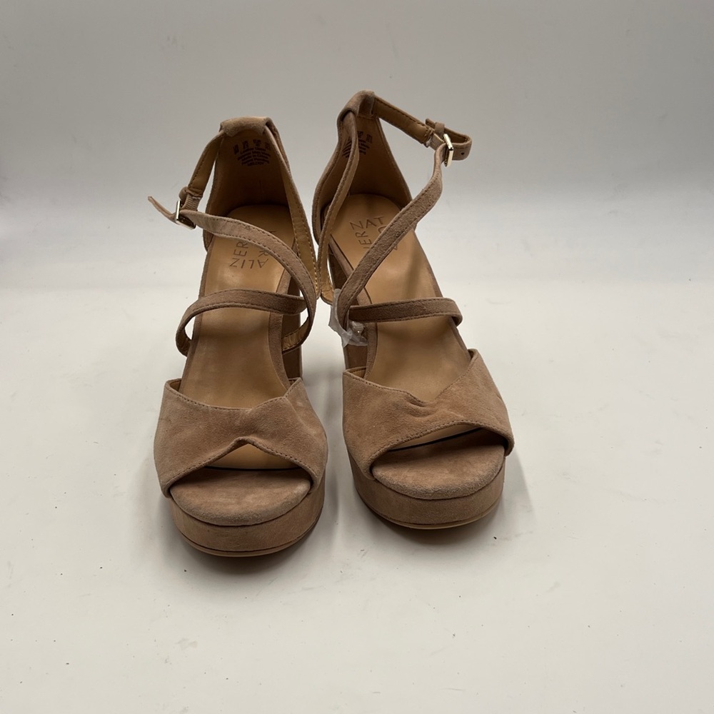 Naturalizer Tan Chunky Heel Platform Sandals - Picture 2 of 6
